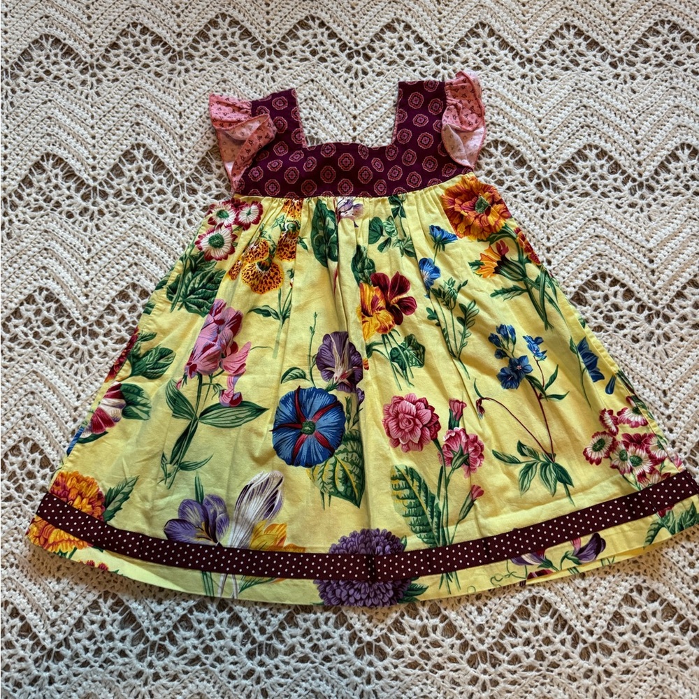Matilda Jane Platinum Girls Whimsical Patchwork Floral Tank Size 6 Limited